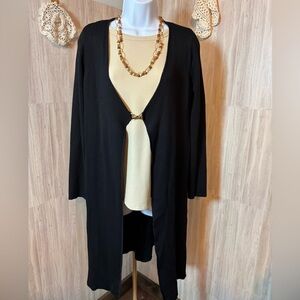 INTEMPO Elegant Black Open-Front Cardigan
